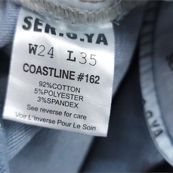 Ser.o.ya Demi Mid Rise Flare Jean in Coastline Light Wash Two Tone Denim - Picture 11 of 14